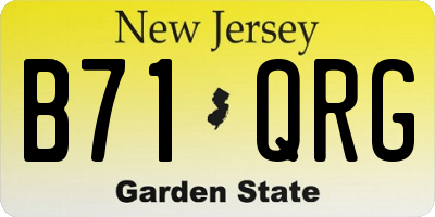 NJ license plate B71QRG