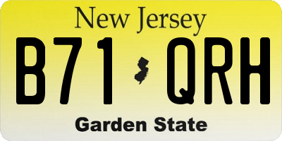 NJ license plate B71QRH