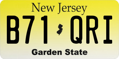 NJ license plate B71QRI
