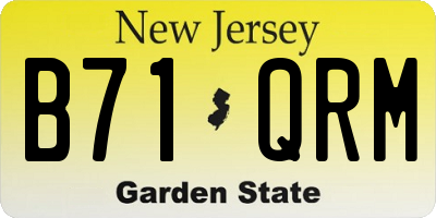 NJ license plate B71QRM