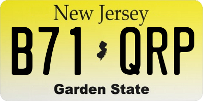 NJ license plate B71QRP