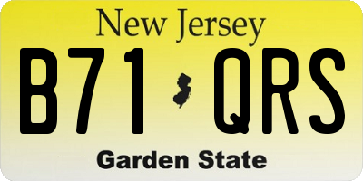 NJ license plate B71QRS