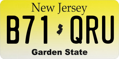 NJ license plate B71QRU
