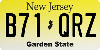 NJ license plate B71QRZ
