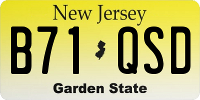 NJ license plate B71QSD