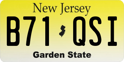 NJ license plate B71QSI