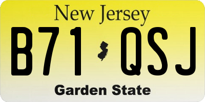 NJ license plate B71QSJ