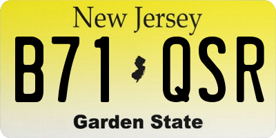 NJ license plate B71QSR