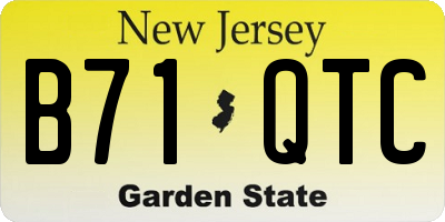 NJ license plate B71QTC