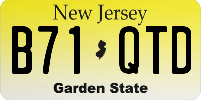 NJ license plate B71QTD