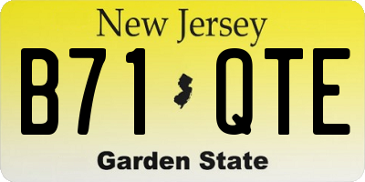 NJ license plate B71QTE
