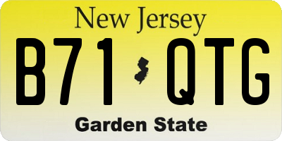 NJ license plate B71QTG