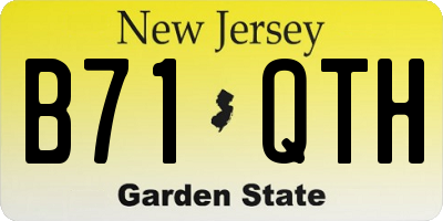 NJ license plate B71QTH