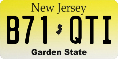 NJ license plate B71QTI