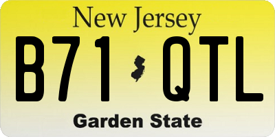 NJ license plate B71QTL