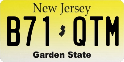 NJ license plate B71QTM