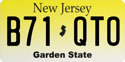 NJ license plate B71QTO