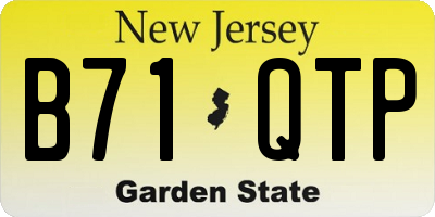 NJ license plate B71QTP