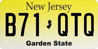 NJ license plate B71QTQ