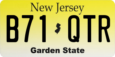 NJ license plate B71QTR