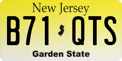 NJ license plate B71QTS