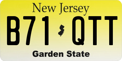 NJ license plate B71QTT