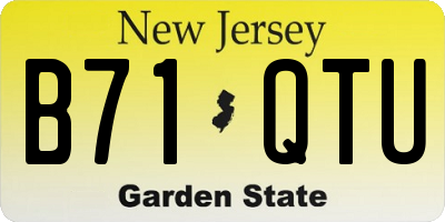 NJ license plate B71QTU