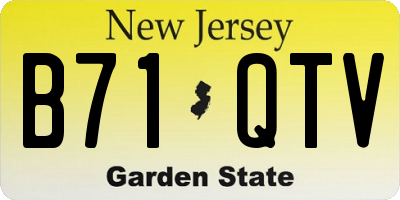NJ license plate B71QTV
