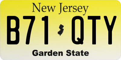 NJ license plate B71QTY