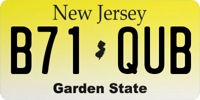 NJ license plate B71QUB