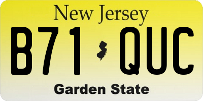 NJ license plate B71QUC