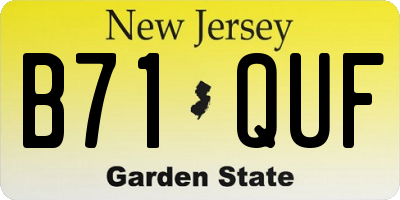NJ license plate B71QUF