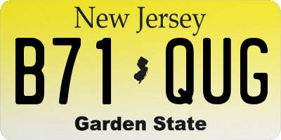 NJ license plate B71QUG