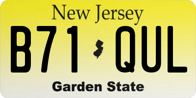 NJ license plate B71QUL