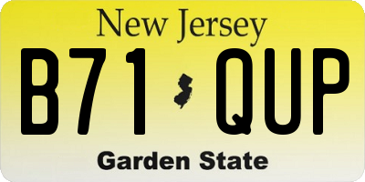 NJ license plate B71QUP