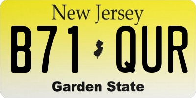 NJ license plate B71QUR