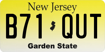 NJ license plate B71QUT