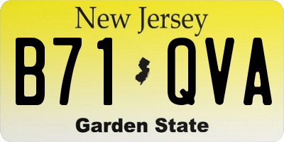 NJ license plate B71QVA