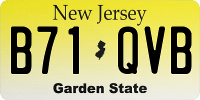 NJ license plate B71QVB