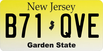 NJ license plate B71QVE