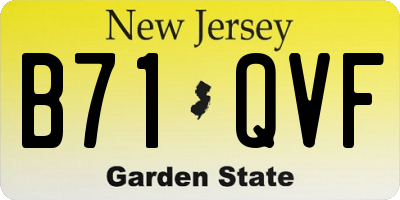 NJ license plate B71QVF