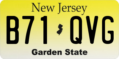NJ license plate B71QVG