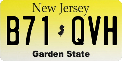 NJ license plate B71QVH