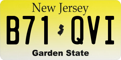 NJ license plate B71QVI