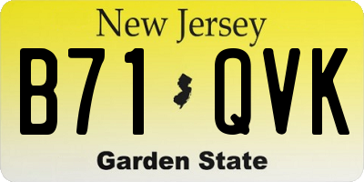 NJ license plate B71QVK