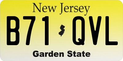 NJ license plate B71QVL