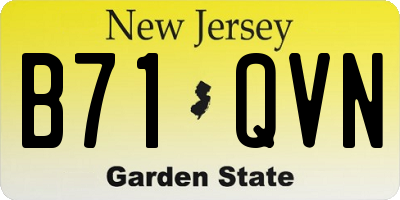 NJ license plate B71QVN