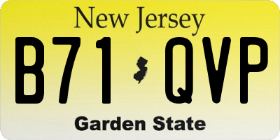NJ license plate B71QVP