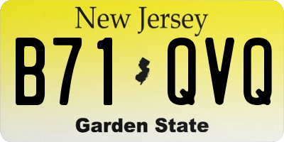 NJ license plate B71QVQ