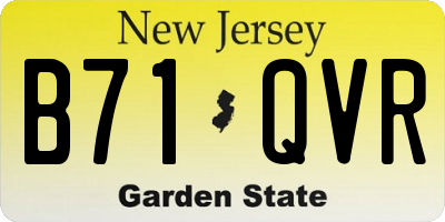 NJ license plate B71QVR